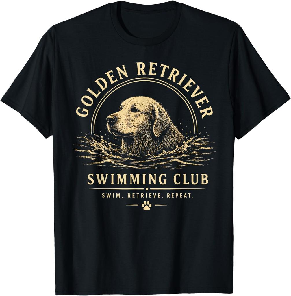 Golden Retriever Swimming Club Swim Retrieve Repeat T-Shirt