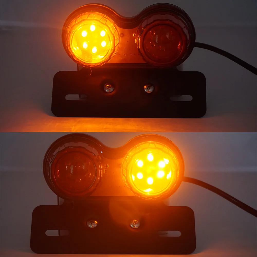 Universal Motorcycle Led Taillight Rear Brake Light License Plate Light Turn Signal Indicator Light Assembly