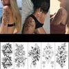 Fashion Sketch Flower Tattoo Stickers 3D Black Tattoo Stickers Women Waterproof Flash Tattoo Stickers Body Art Arm Fake Sleeve