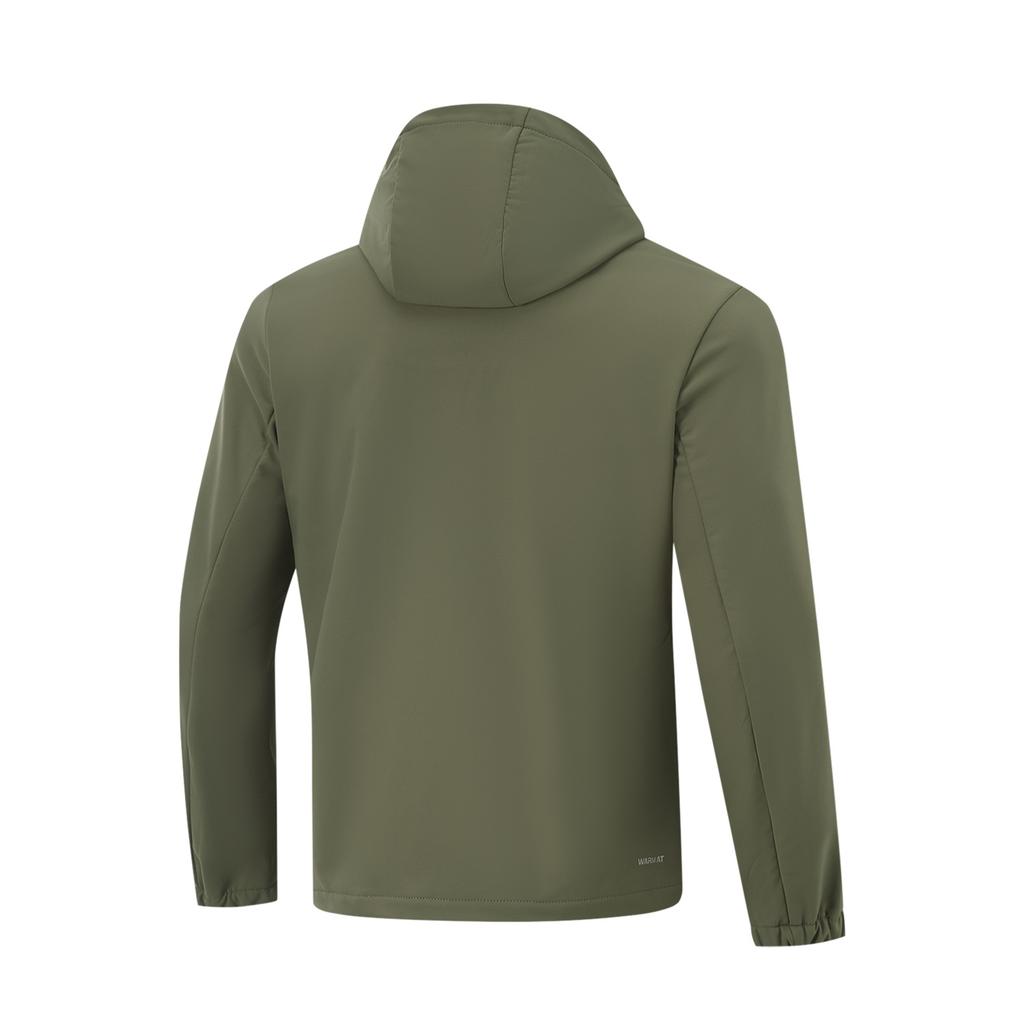 Li Ning Fitness Series Sports Casual Simple Solid Color Hooded Zipper Fleece Jacket Unisex Jacket Military-Green AFDUC33-5
