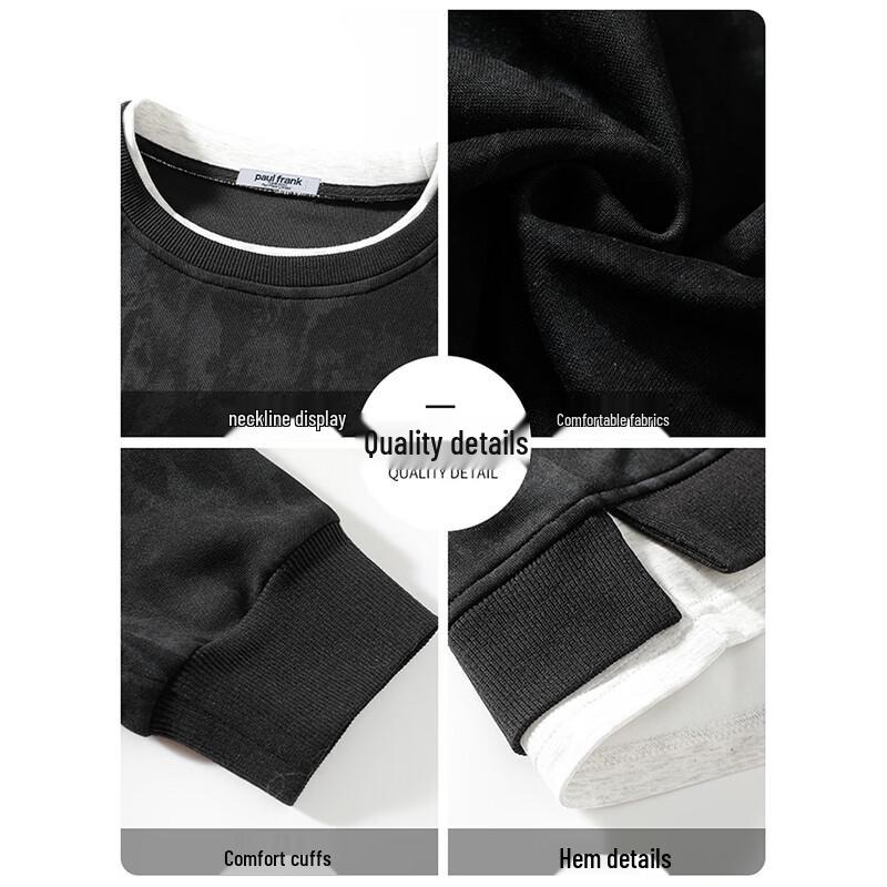 Paul Frank Men's Faux-Layered Long Sleeve Pullover Sweatshirt