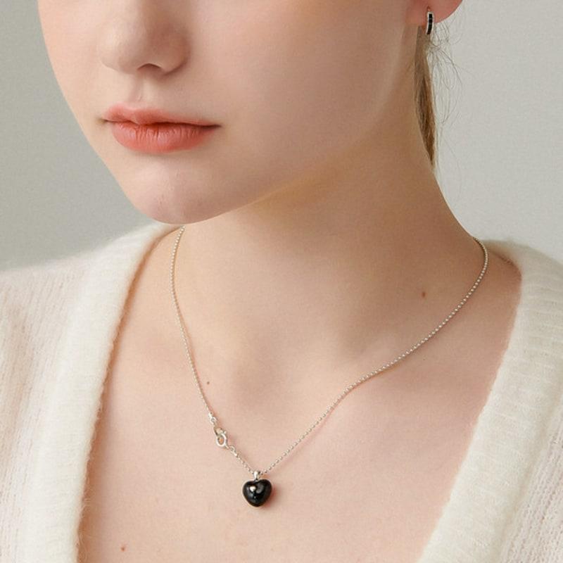 UNI.J Chic Charmante Herz Silberkette In504 [Silber]