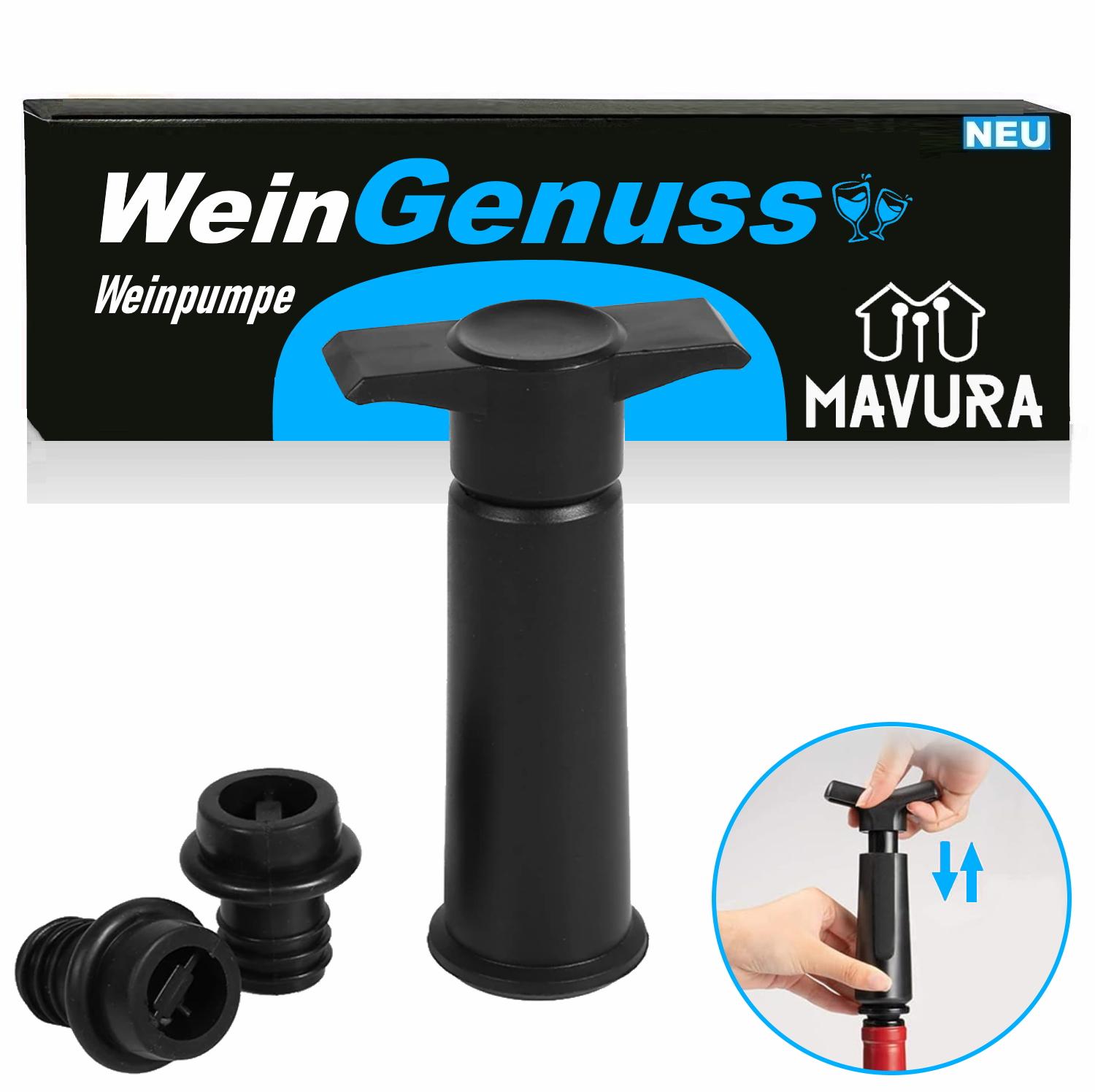 

WeinGenuss Винний насос Вакуумний насос для вина Винна пробка Закупорювач для пляшок 2 пробки