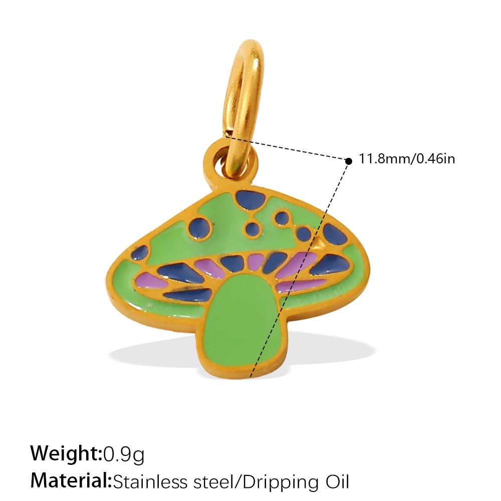 Adorable Multi-Shape Mushroom Pendant with Colorful Drip Oil Design