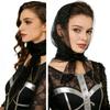 80cm Glitter Rhinestone Square Scarf, Sparkly Mesh Head Wrap for Women