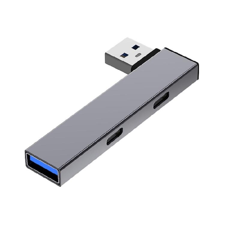

Aluminum USB3.0 Splitter USB to Double Type C and USB Expansion Port Hub Compatible for Window OS Linux Androids Devices сірий колір