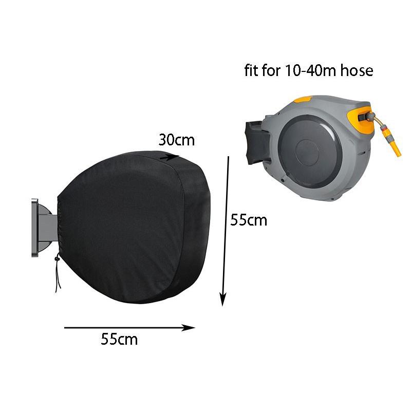 Garten-Wandmontierter Schlauchschutz 420D Silberbeschichtet Ausziehbarer Schlauchwickler-Abdeckung Wasserdicht Sonnenschutz Wandmontierte Schlauchanschluss-Abdeckungen