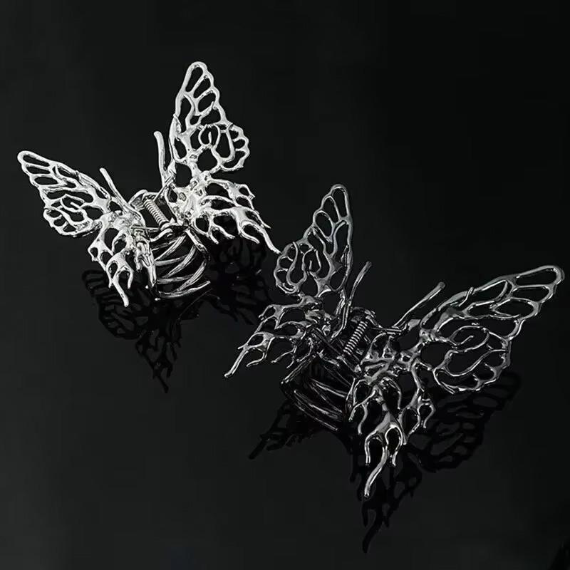 1pcs Metal Grab Clip Large Fashionable Dished Hair Simple and Versatile Hair Accessories Hollow Butterfly Hair Claws