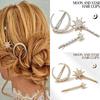 3Pcs Women Crystal Side Hair Clip Pins Metal Hair Barrettes Girl Hair Accessories Stars Moon Rhinestone Clips Set Star Hairpins