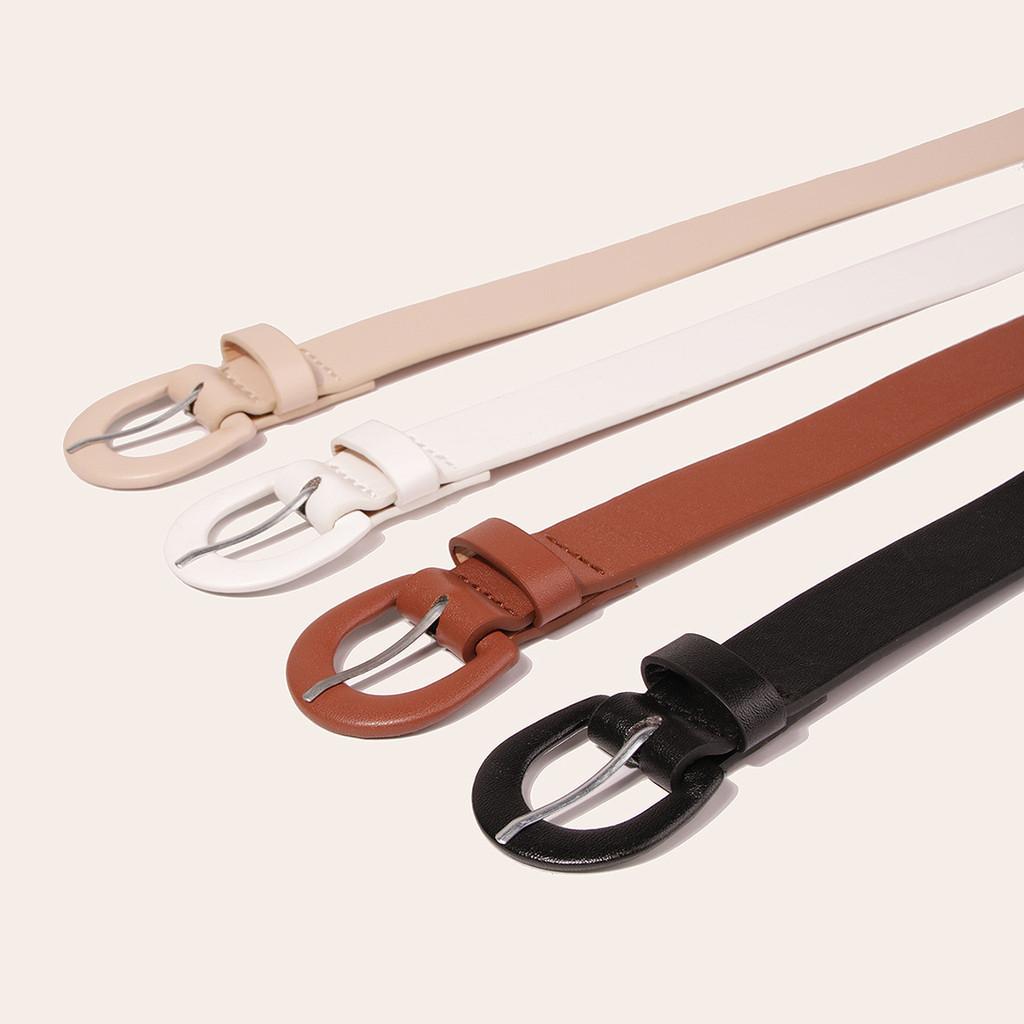 Womens Basic Pu Leather Belt With Pin Closure For Office And Daily Use