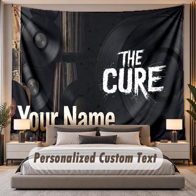 Custom Name Text Tapestry The Cure Personalized Polyester Wall Tapestry For Bedroom And Room