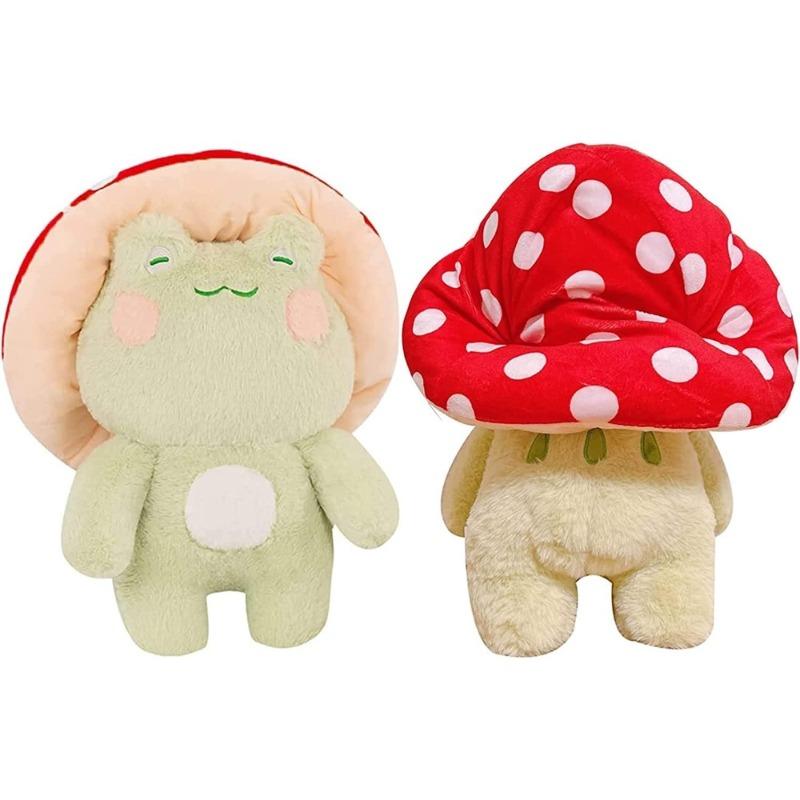 

Frog Plush Toys, Cute Frog with Red Mushroom Hat Stuffed Animals, Kawaii Plushies Gift for Kids Girls Adults Valentines Birthdays Gift 42cm