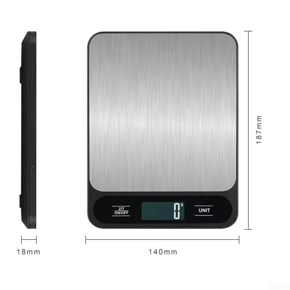 Bilancia da Cucina Digitale 10Kg/1g Bilancia Pesaprodotti Usb Bilance per Alimenti Caffè Smart Elettronica Impermeabile Bilancia Digitale per Pasticceria e Cucina