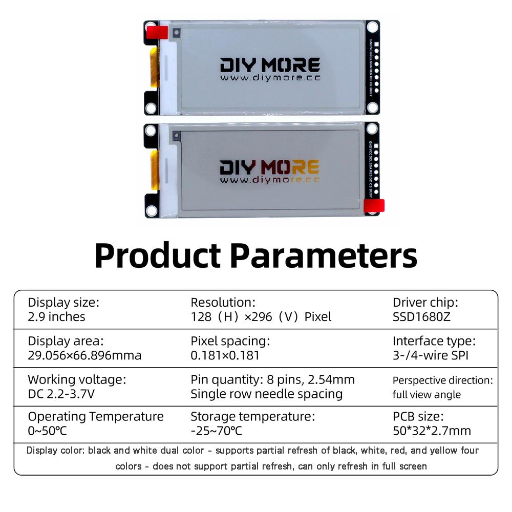 Dc 1.1–1.7v 1.9inch E-ink Display Oled Screen 118*196 Resolution 1.11inch 111*111 Spi Communication Interface Ssd1681z Chip