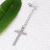 SImple Classic Cross Tassel Pendant Earrings Stainless Steel Fashion Geometric Drop Ear Jewelry Party Gifts For Women Girls