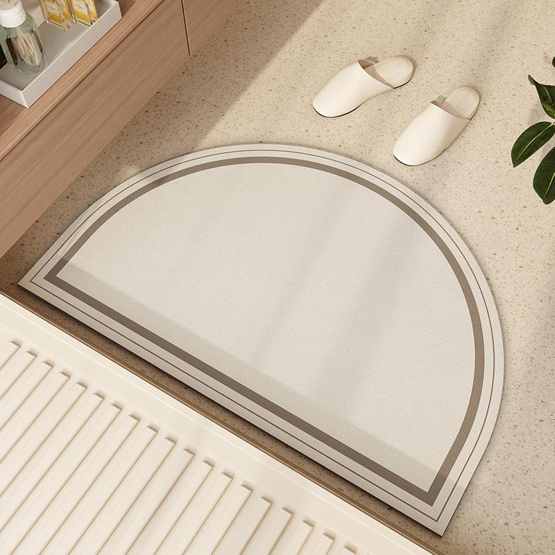 Halbkreisförmige Diatomeenerde-Fußmatten Weich Saugfähig Badezimmer-Fußmatten Rutschfest Eingangstür-Matten Hausdekoration
