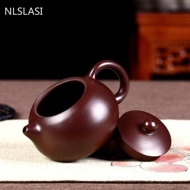 Large Capacity 320ml Yixing Purple Clay Tea Pot Classic Xishi Teapots Beauty Kettle Raw Ore Handmade Boutique Tea Set Drinkware
