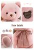 Large Plush Teddy Bear with Polka Dot Ribbon - Perfect Hugging Gift for Birthdays