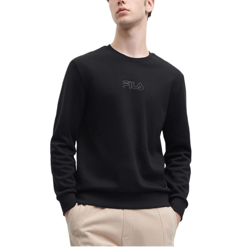 Fila Official 2023 Winter New Knit Pullover Fashion Simple Basic Casual Sweatshirt Men Sweatshirt Black F11M348208F-BK