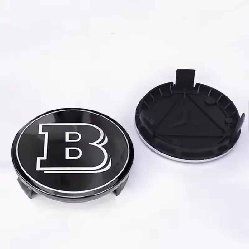 4Pcs 75mm Brabus Logo Car Emblem Wheel Center Hub Cap Accessories AMG Apple  For Mercedes Benz W204 GLA GLC CLA W205 W203 W206