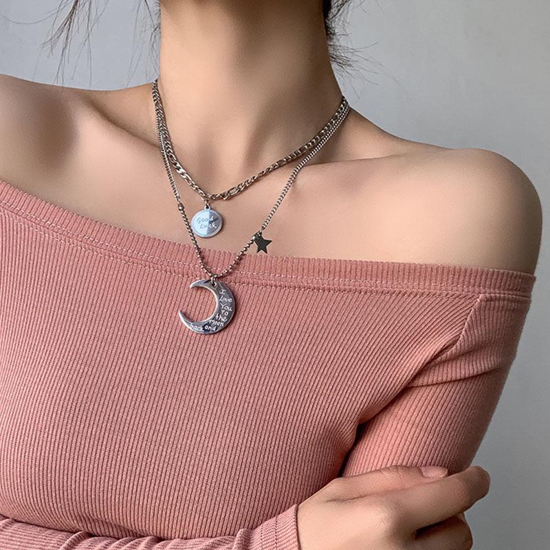Women's Light Luxury Washable Titanium Steel Hip Hop Clavicle Necklace - Trendy Cold Style Sweater Chain Accessories