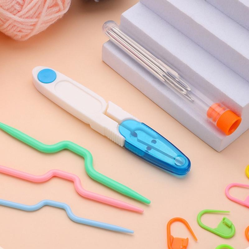 14 Stück Ergonomische Häkelnadel 12 Stahlhäkelnadel und Häkelgarn-Set Reise Strick Häkelzubehör für Anfänger