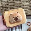 Cute Capybara Plush Coin Purse Zipper Change Purse With Keychain Small Headphone Lipstick Bag Mini Wallet Money Bag Kids Gift