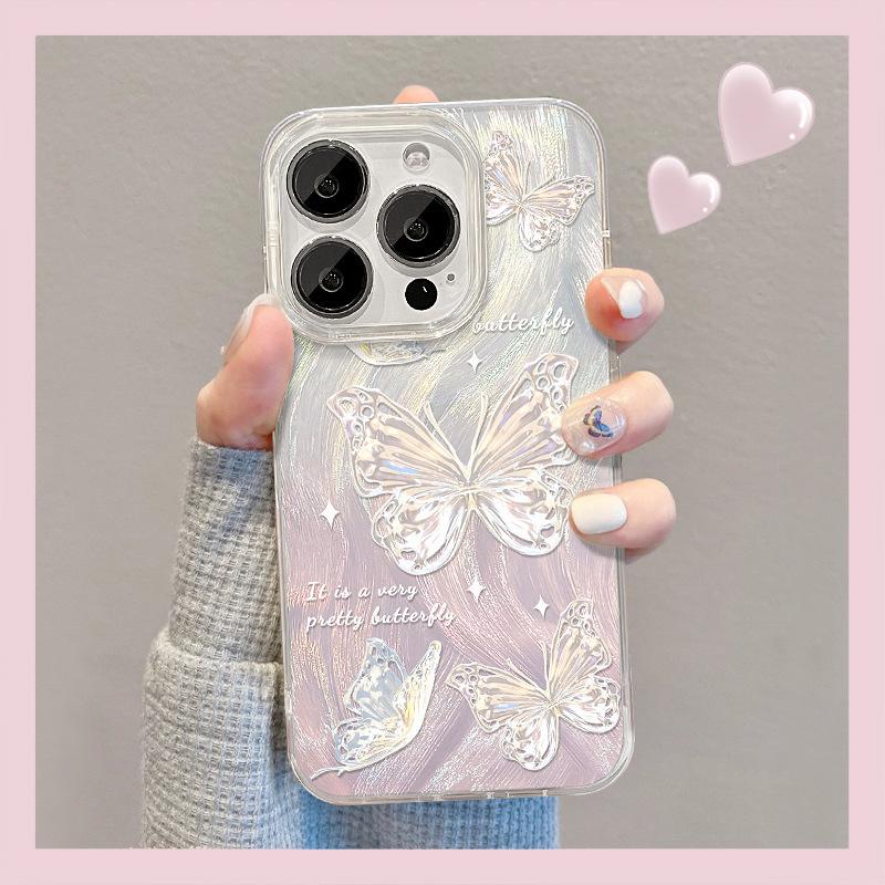Applicable To P70 Huawei Mate60 Mobile Phone Case Vivos17 Beautiful Super Fairy Butterfly Oppo Feather Yarn Laser Xiaomi 13