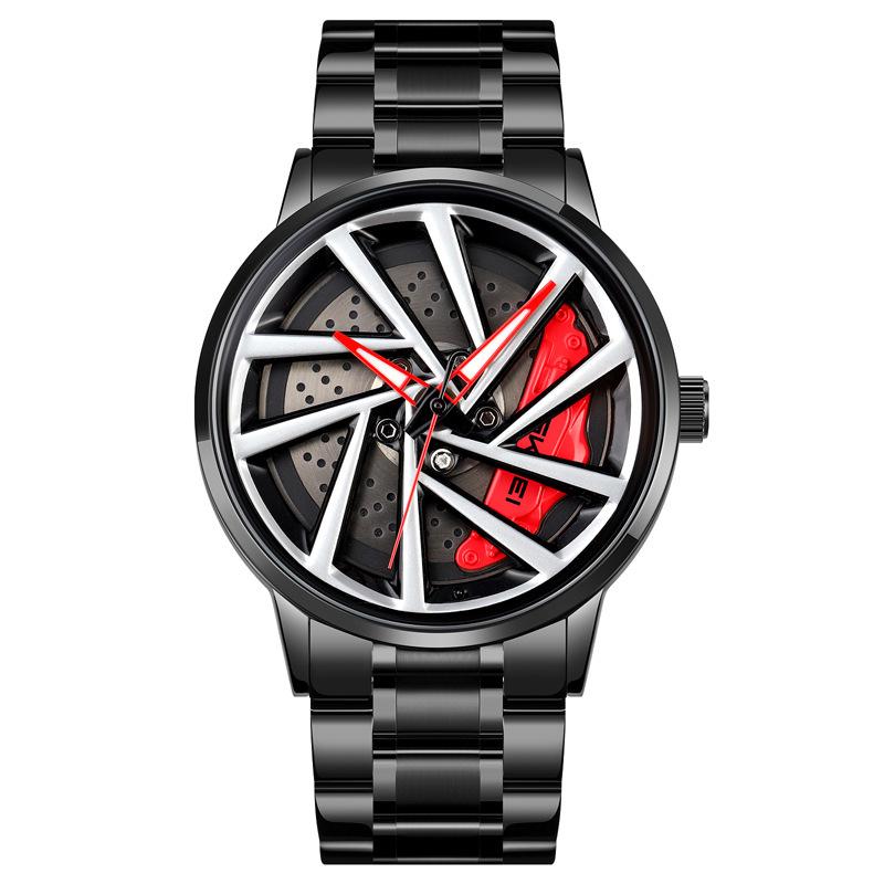 New Men's Watch Personalized Wheel Quartz Watch Stainless Steel Waterproof Fashion Men's Watch Men's