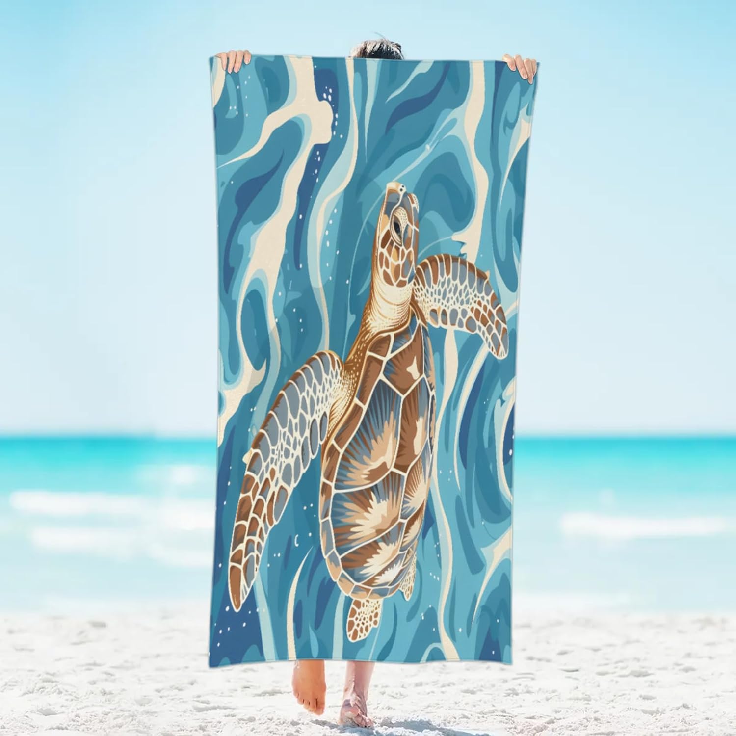 

Sunbathing Girls Oversized Beach Towel - for Women Girls, Microfiber Lightweight Sandproof Quick Dry Towel, Suitable for Pool W40*H60(CM)