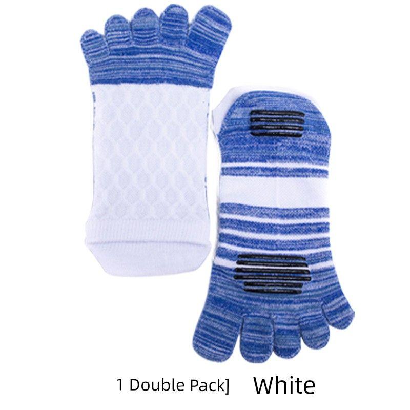 

Summer Thin Yoga Socks Men s Pilates Non Slip Professional Toe Socks Fitness Socks Training Jogging Sports Socks White