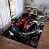 "Anime Style Rug with Character Silhouettes and Fiery Red & Black Design" Suitable for Use As an Anti-slip for Living Room Bedroom Sofas