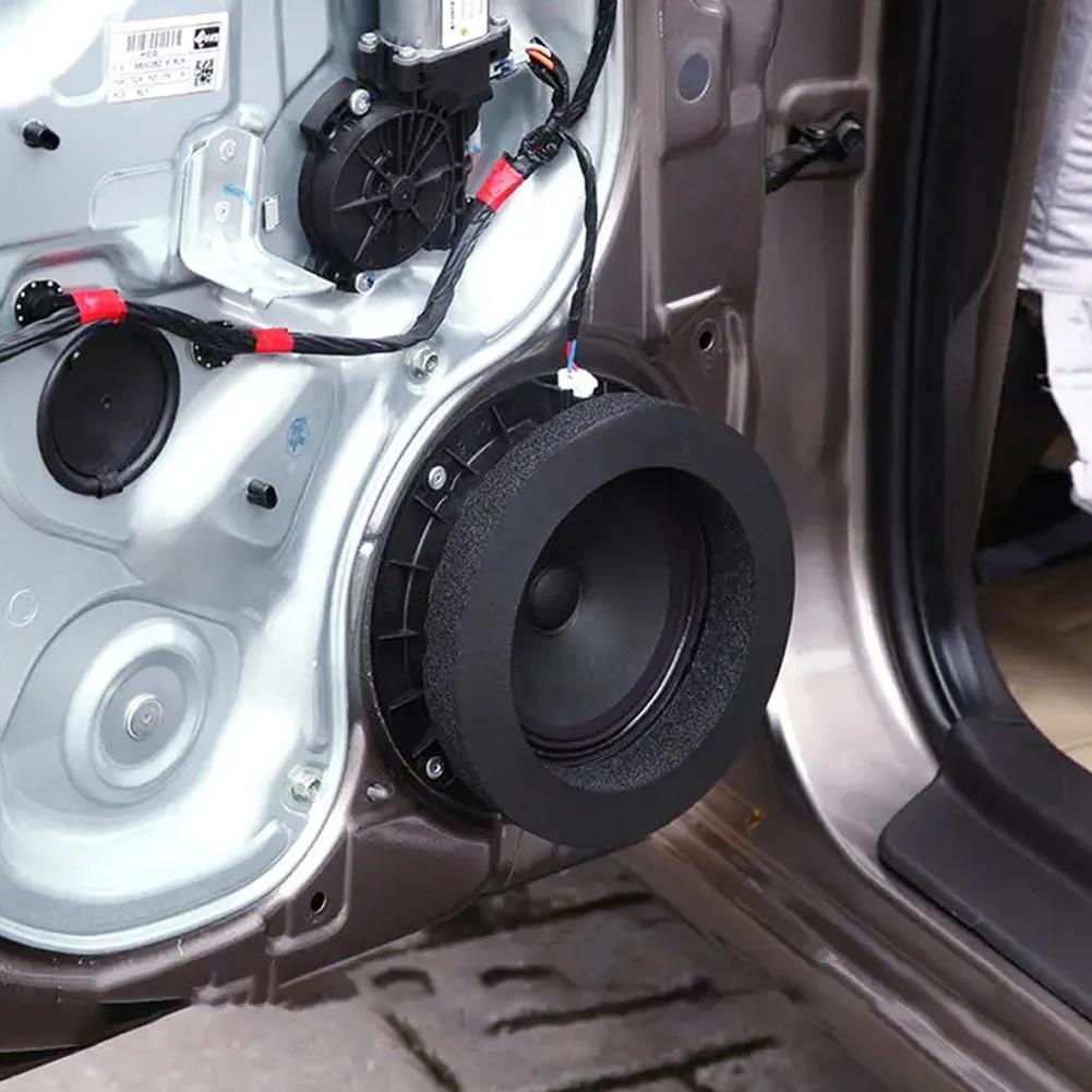 4Pcs 6.5 Inch Universal Car Speaker Foam Ring Soundproof Acoustic Seal Pad Strong Self-Adhesive Auto Door Audio Enhancer Heat Shields 2