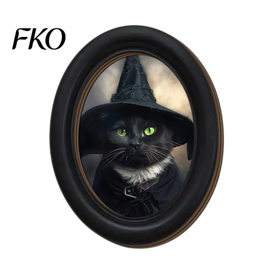 Cute Ghost Painting Halloween Wall Decor, Table Sign, Vintage Oval Framed Non-marking Art Picture, Decorative for Mantel Living Room Bedroom