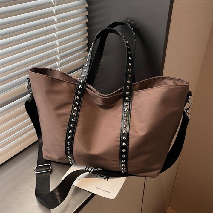 Fashi borchie borse da donna grande capacità nylon borse a spalla per viaggio femminile grandi tote per pendolari signore borsa borsa