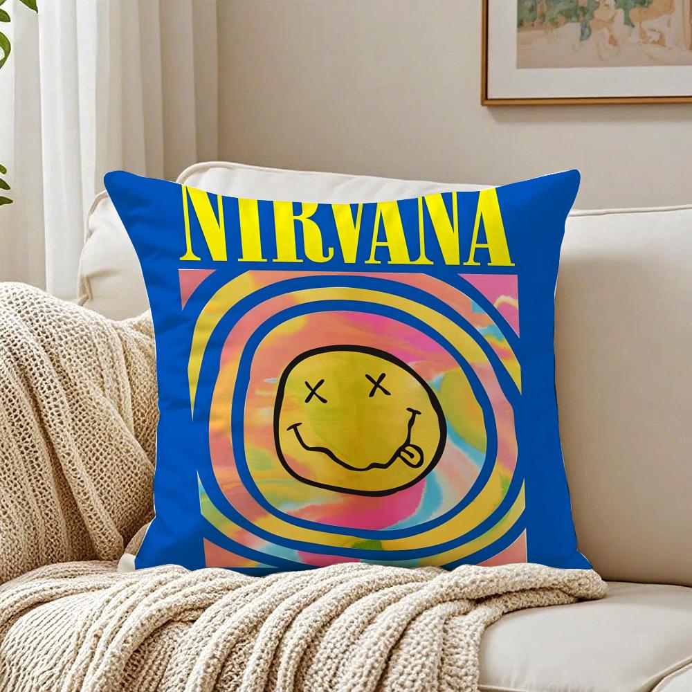band grunge NNirvana Cushion Cover Pillowcase Antidustmite living Room Sofa Decor Cushion Room