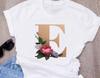 Custom Name Letter Combination Women S High Quality Printing T Shirt Flower Letter Font A B