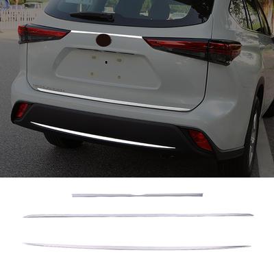 Acabamento cromado para Toyota Highlander XU70 2024, acabamento da tampa traseira do porta-malas, acabamento em aço inoxidável, para-choque traseiro