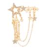 Elegante Strass Stern Brosche mit Kettenfransen für Damen Stilvolles Accessoire zur Dekoration von Kleidern und Mänteln