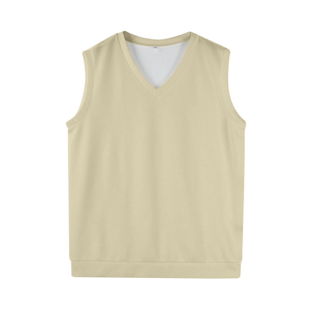 Ärmelloser Strickpullover mit V-Ausschnitt für Herren