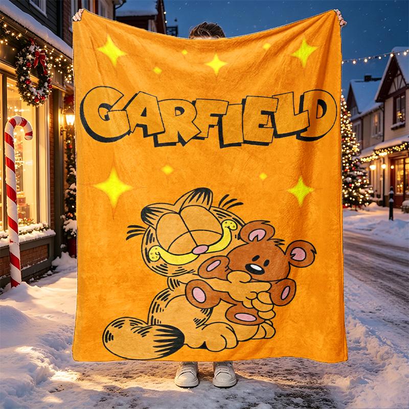 Garfield Pattern Blanket for Home Decoration, Bed, Sofa, Car Travel, Camping, Suitable for All Seasons, Birthday Christmas Gift
