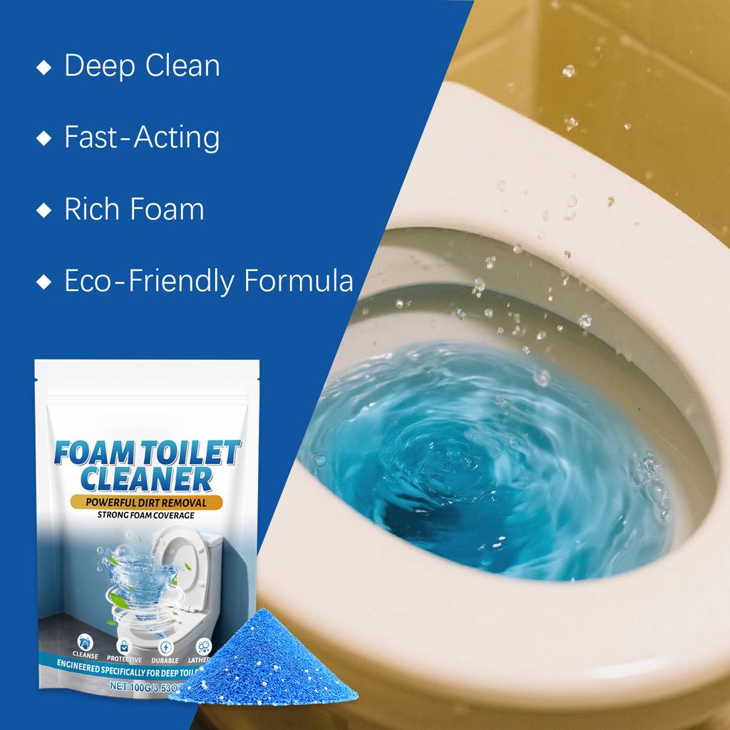 Foam Toilet Cleaner Powder for Deep Cleaning Powerful Dirt Removal Strong Foam Coverage Safe for Toilet Surfaces and Durable Formula