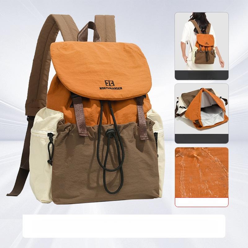 Fashionable Lightweight Student Backpack Large Capacity Casual Travel Women's Backpack Men's Color-Block Backpack High-End Feel