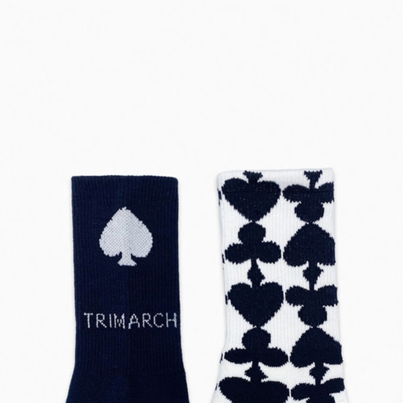 Trimarch Tri Triple Pattern Long Socks Navy