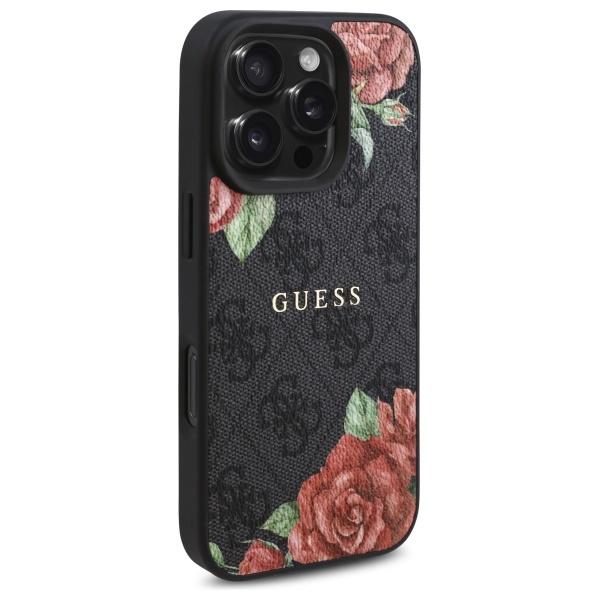 Guess Guhmp16Lp4Ropemck Iphone 16 Pro    6.3 Czarny/Black Hardcase 4G Flowers Print Magsafe