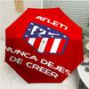 Atlético Madrid logo Print Automatic Umbrella, 8 Rib Iron Frame, Plastic Handle, Suitable for Outdoor Travel &Daily , Ideal Gift