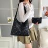 Wind Sequined Star Canvas Bag New Large Capacity Shoulder Bag Simple Versatile Tote Bag