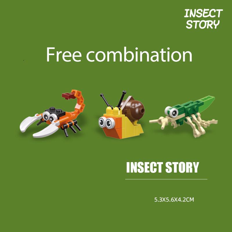 Mini-Baustein-Set für Kinder von 9-12 Jahren, Insekten- und Tierfiguren, Mikro-Bausteine, Spielzeug, Geschenk