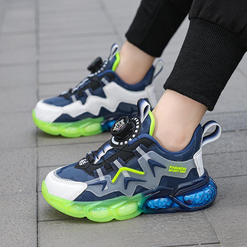 Boys' Autumn Waterproof Leather Sports Shoes with Soft Sole & Rotating Buckle