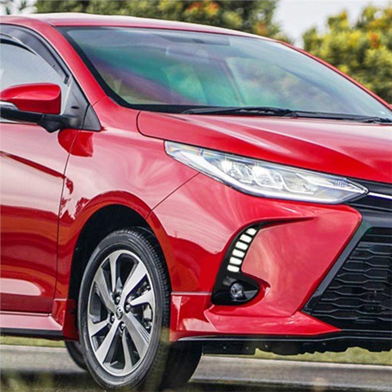 Authentic For Toyota Yaris Vios - Car Front Bumper LED Daytime Running Light Yellow White Driving Turn Signal Fog Lamp